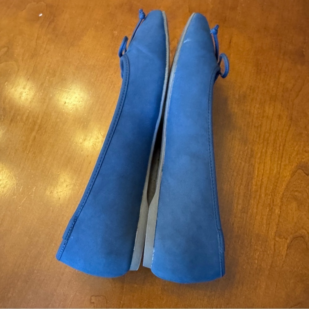 Liz Claiborne Flushing women's square closed-toe ballet flats blue faux suede 9W - Picture 8 of 9